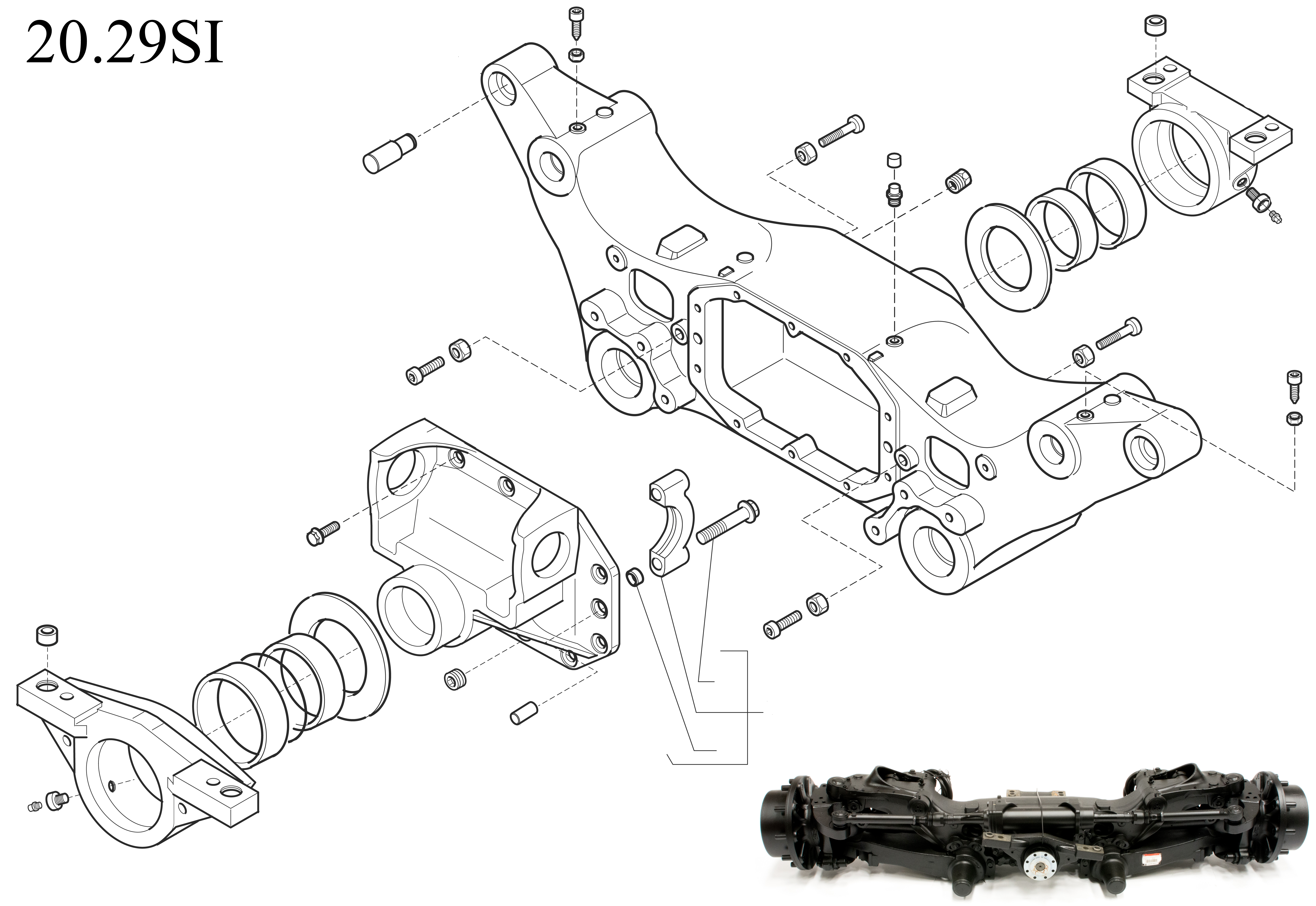 Complete front axle Case New Holland tractor 87392383 1-33 Complete front axle Case New Holland tractor 87392383 1-33