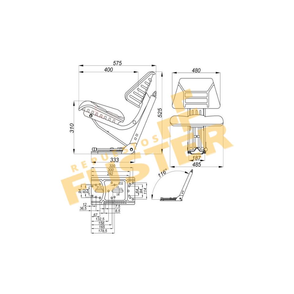 Asiento base inclinada fruteros amarillo-A6F