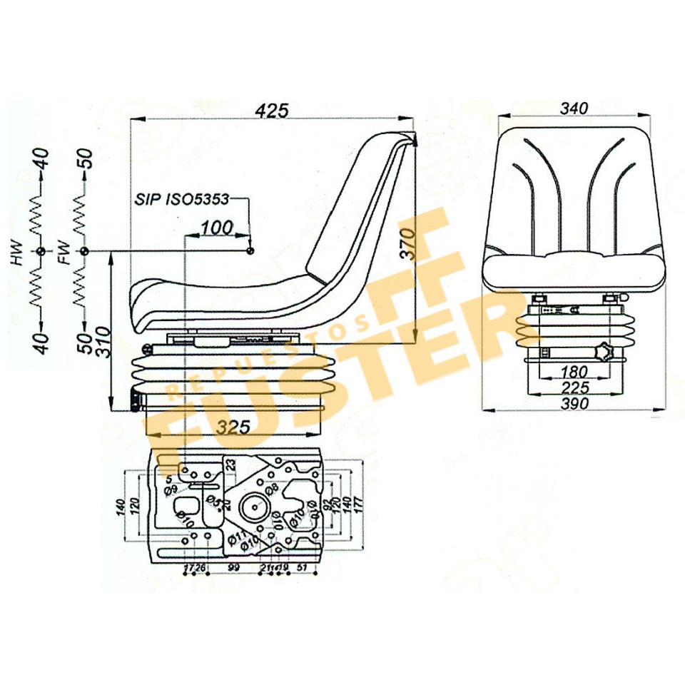 Asiento frutero neumático-A4FN
