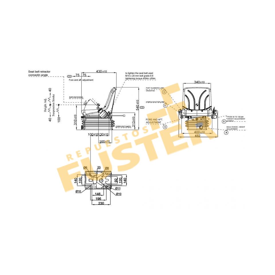 Asiento frutero en tela-A4FT